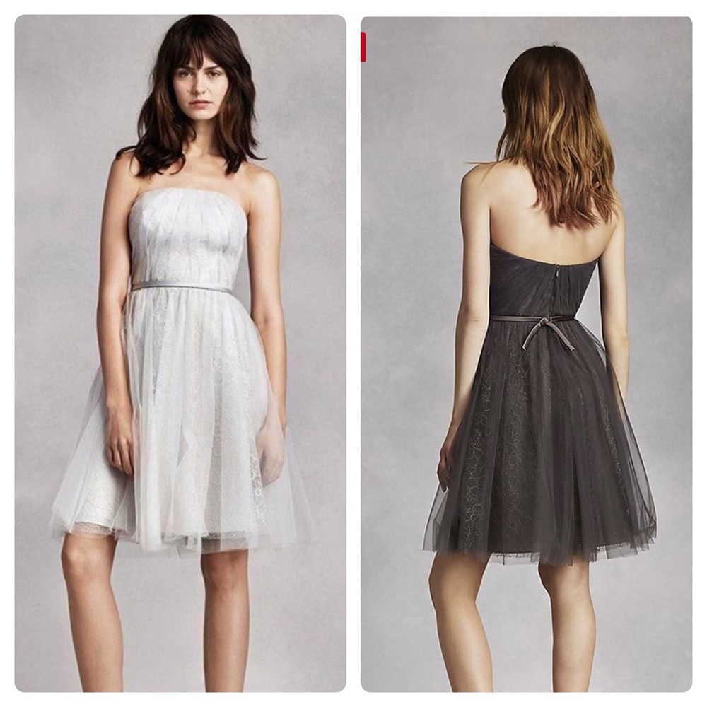 Vera Wang Dark Gray Bridesmaid Dress - Picture 2 of 9
